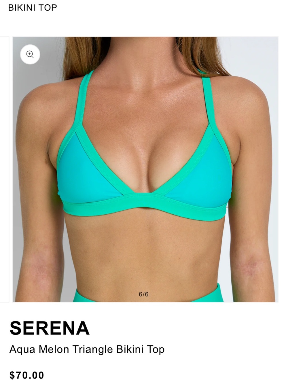 Small 93 Play Street SERENA Aqua Melon Triangle Bikini Top